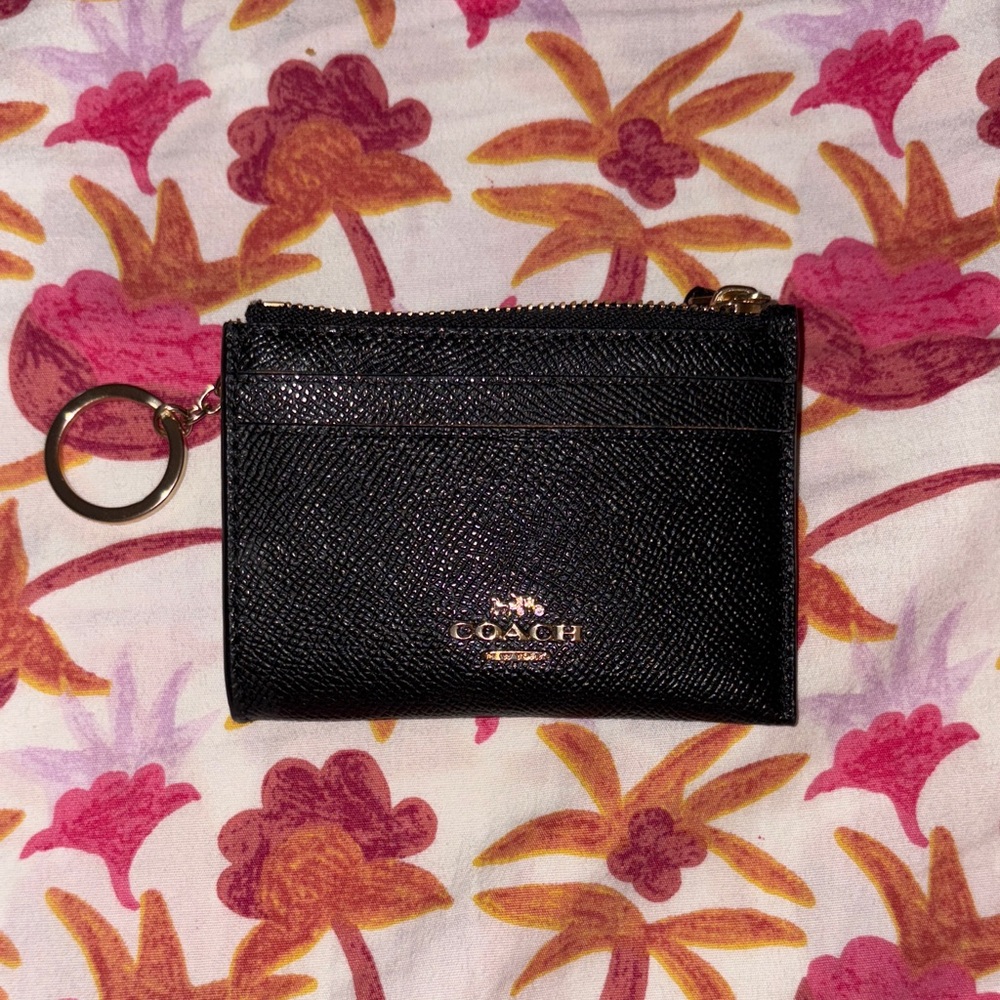 Coach Glitter Black Coin Pouch